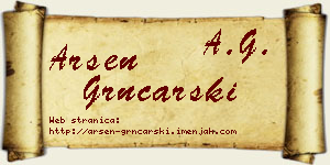 Arsen Grnčarski vizit kartica